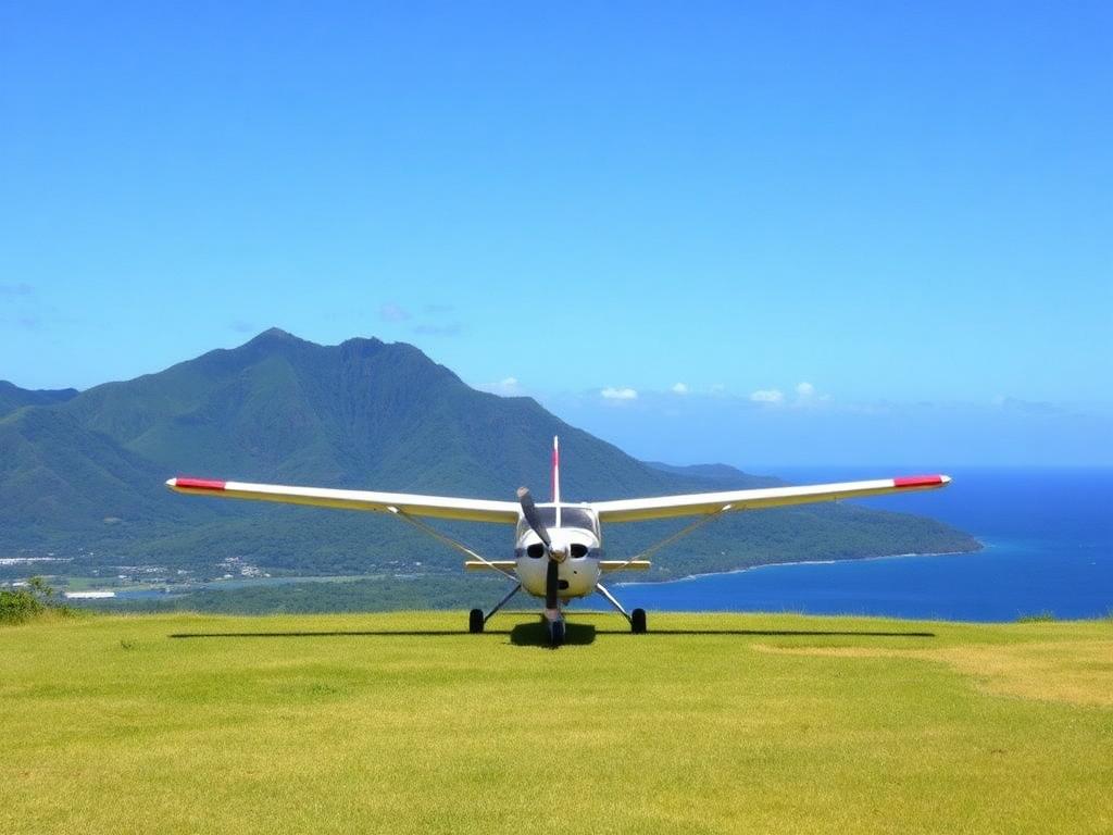 Small plane landing in Sumba Island