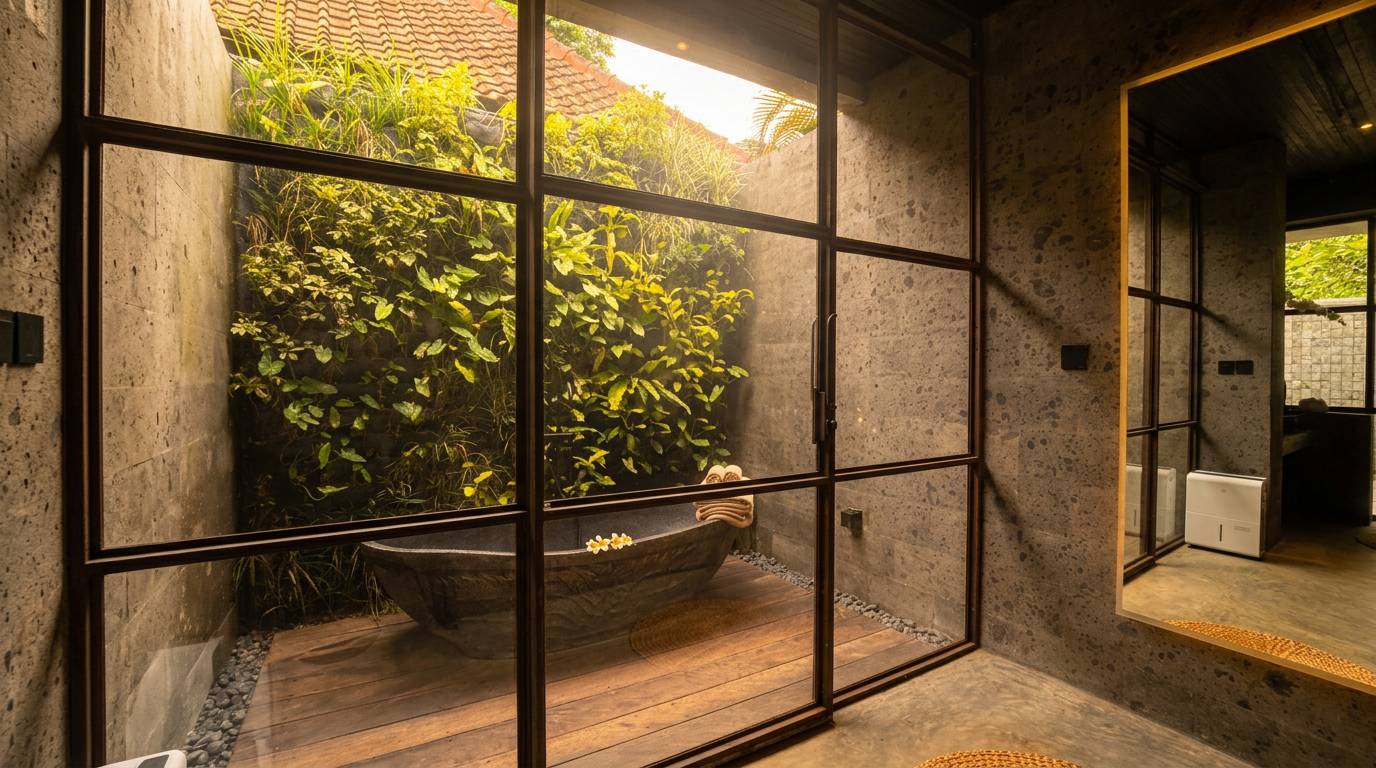 RenewBali outdoor bathtub